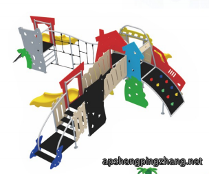 赵县幼儿园设备厂专业生产儿童户外PE板滑梯18-31